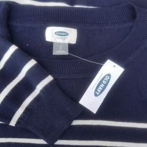 Old Navy New with Tags Navy Blue and white striped sweater small